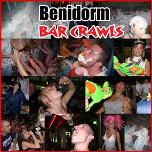 stag and hen Benidorm bar crawl