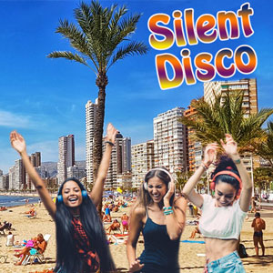 Silent Disco Benidorm Hen Party Idea, daytime activity on the beach